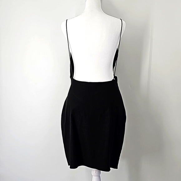 ASOS Backless Black Bodycon Shaping Vneck Mini Dress w Spaghetti Straps - Picture 1 of 16